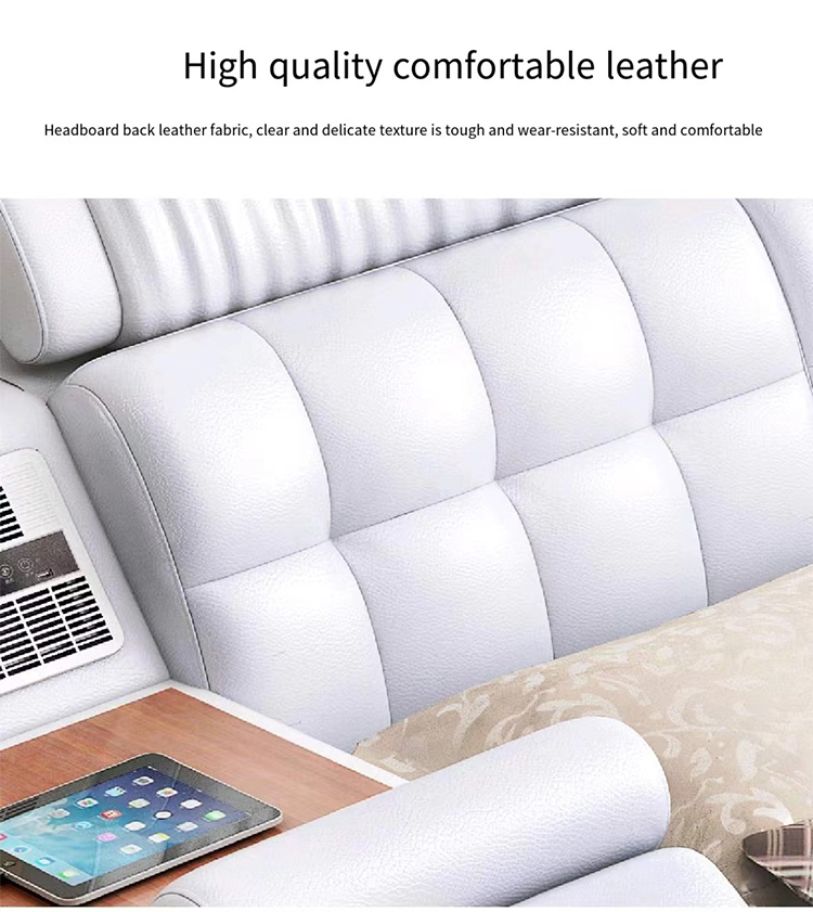 2024 YFY Design Media King Measurement Tufted Leather-based Platform Mattress with Sensible Storage – Multifunctional Sensible Mattress