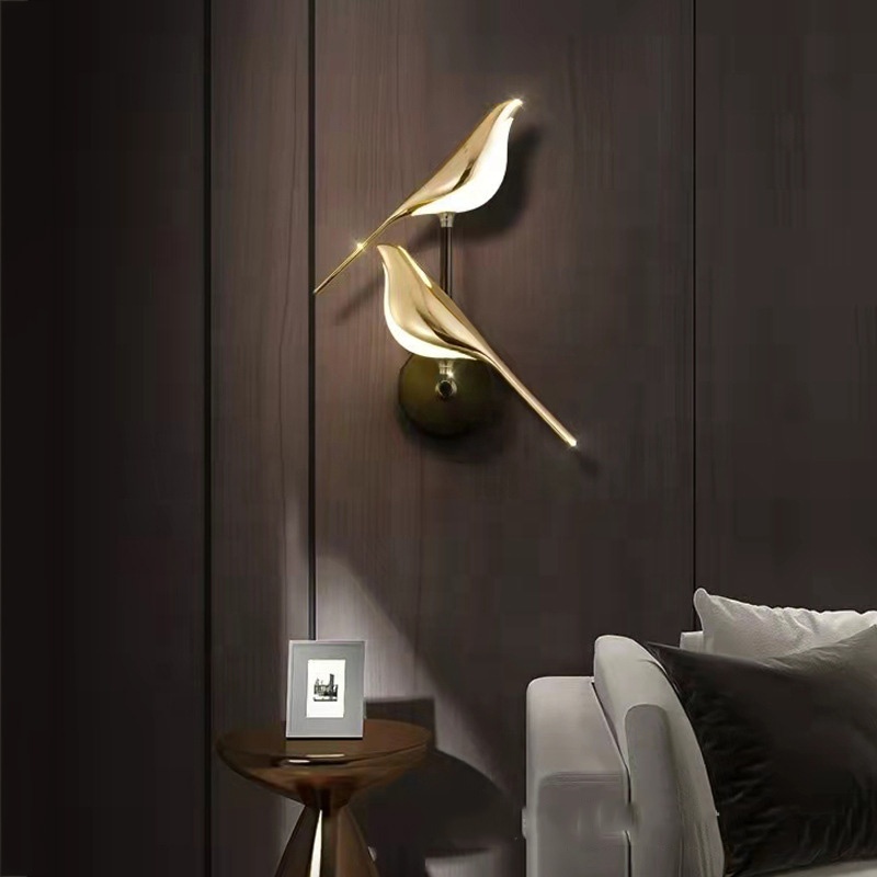 New Chicken-Impressed Golden Wall Lamp - Nordic Luxurious Decor for Dwelling and Bed room Bedside - LED Chicken-Formed Wall Mild