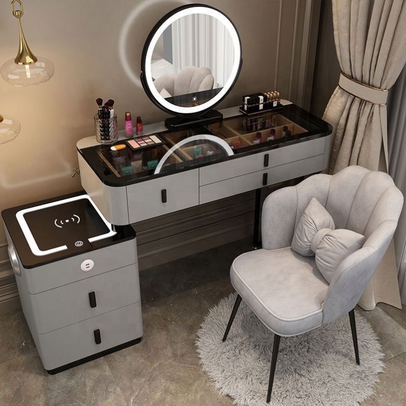 NOVA Sensible Furnishings Trendy Multi-Purposeful Princess Self-importance Set with Mirror, Chair, and Facet Cupboard